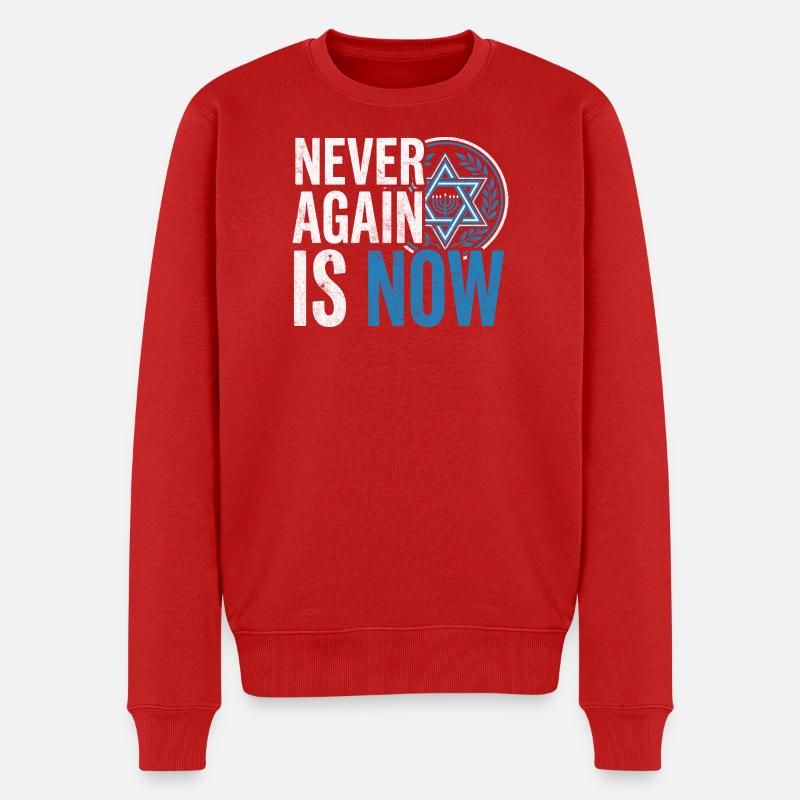HolocaustGedenken mit Davidstern - Männer Premium Bio Pullover - Rot