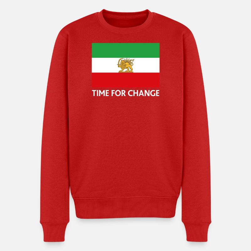 Temps de changement Drapeau iranien - Pull Premium bio Homme - rouge