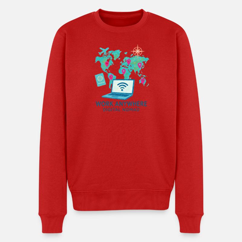 Telearbeit – Telearbeit – Voll-Fernarbeit - Männer Premium Bio Pullover - Rot