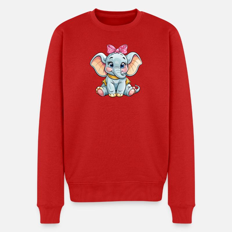 Elefantenbaby - Männer Premium Bio Pullover - Rot