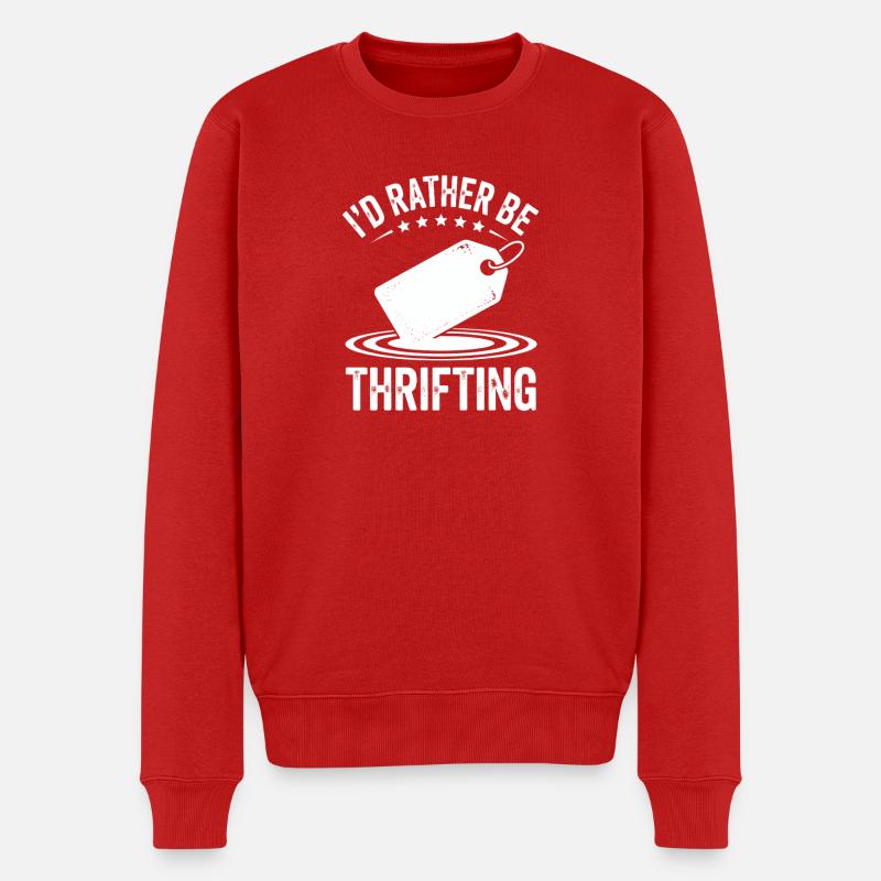 Secondhand-Enthusiasten-Motto Tee - Männer Premium Bio Pullover - Rot