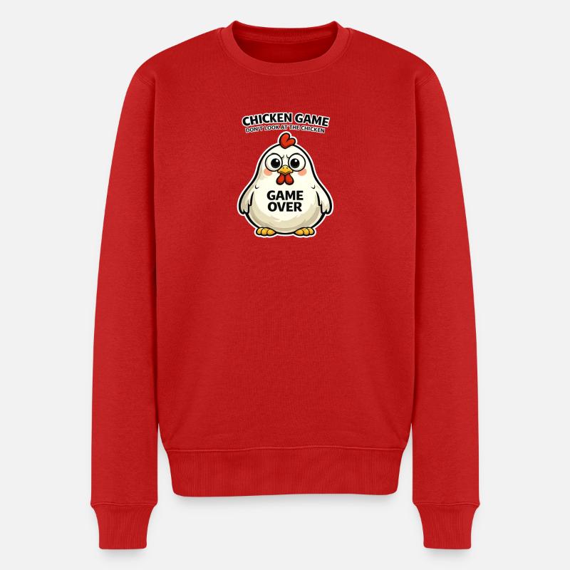 Huhn GameOver Meme - Männer Premium Bio Pullover - Rot
