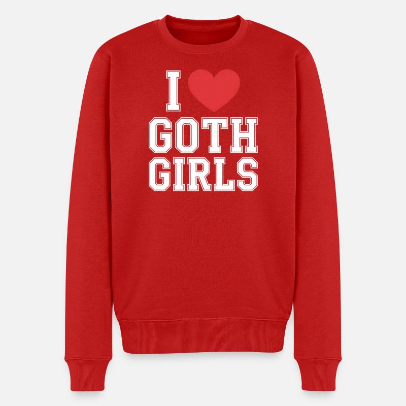 J’adore les filles gothiques - Pull Premium bio Homme - rouge