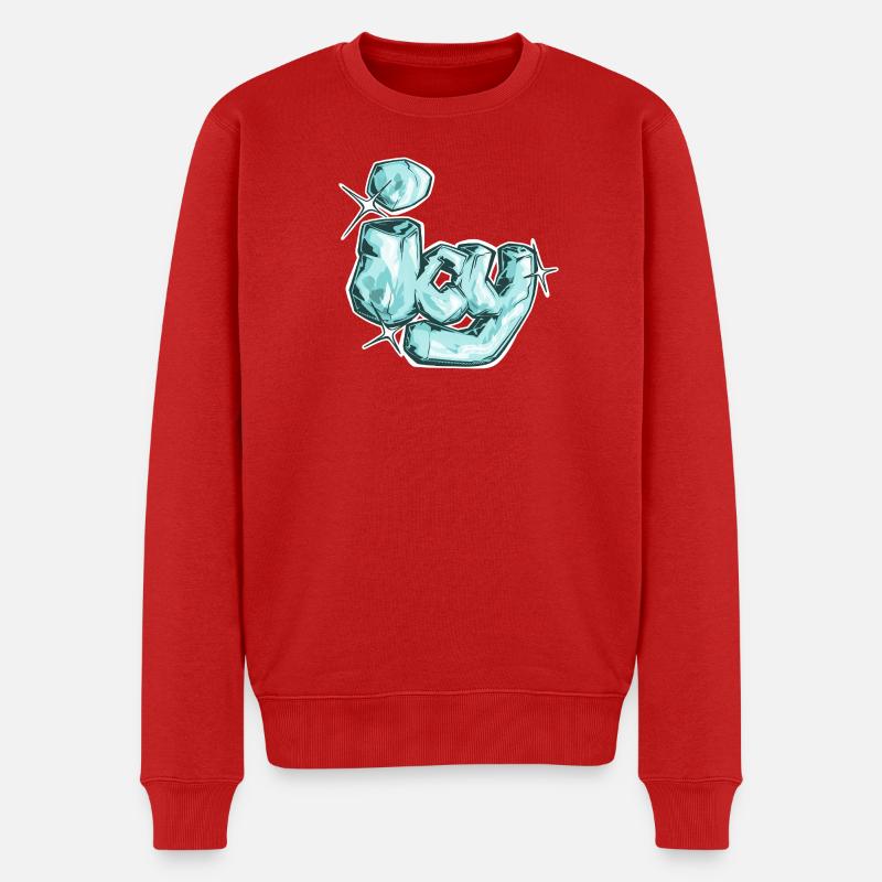 Eisig, ein gezogenes Wort - Männer Premium Bio Pullover - Rot