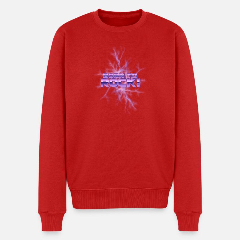 Born to Rock Neon Eis-Splash - Männer Premium Bio Pullover - Rot