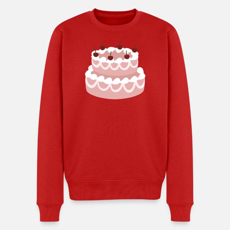 Kirschrosa Schichtkuchen - Männer Premium Bio Pullover - Rot