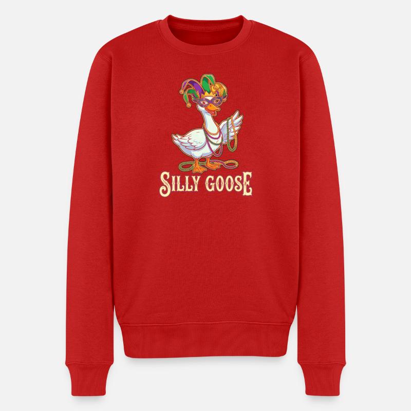 Silly Goose Karnevalmaske - Männer Premium Bio Pullover - Rot