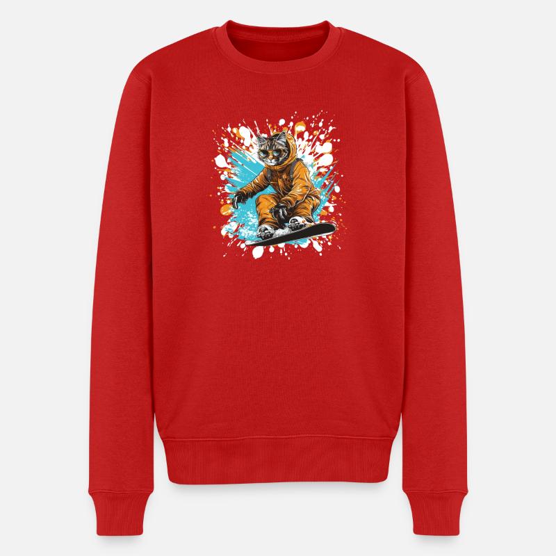 Planche à neige pour chat - Pull Premium bio Homme - rouge