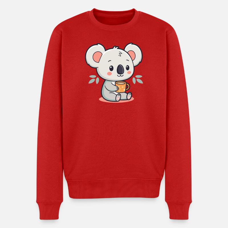 Koala Süße Kaffeetasse - Männer Premium Bio Pullover - Rot
