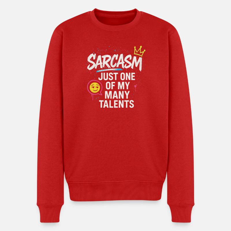 Funny Sarcastic Sarcasm Gift - Männer Premium Bio Pullover - Rot