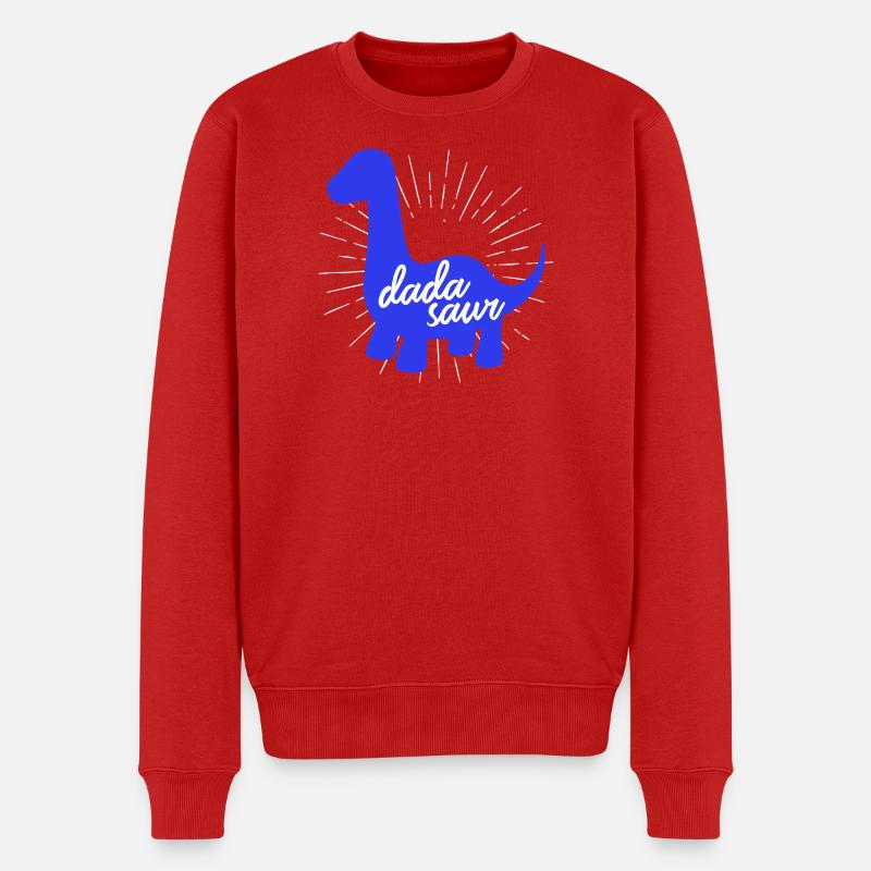 Daddysaurus Rex lustiges Dinosaurier-Slogan-Design - Männer Premium Bio Pullover - Rot