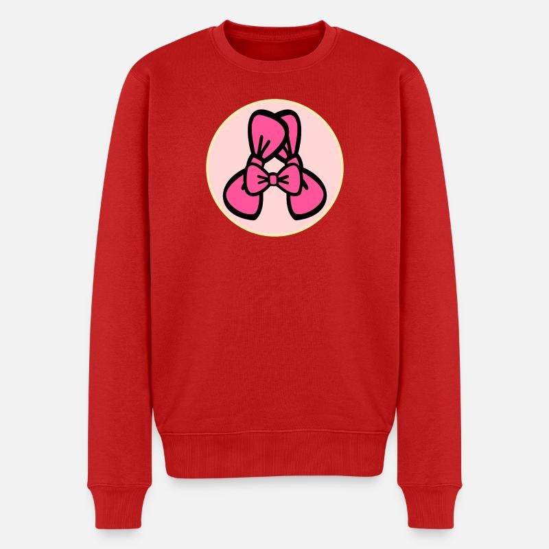 Haarschleife Buchstabe A - Männer Premium Bio Pullover - Rot