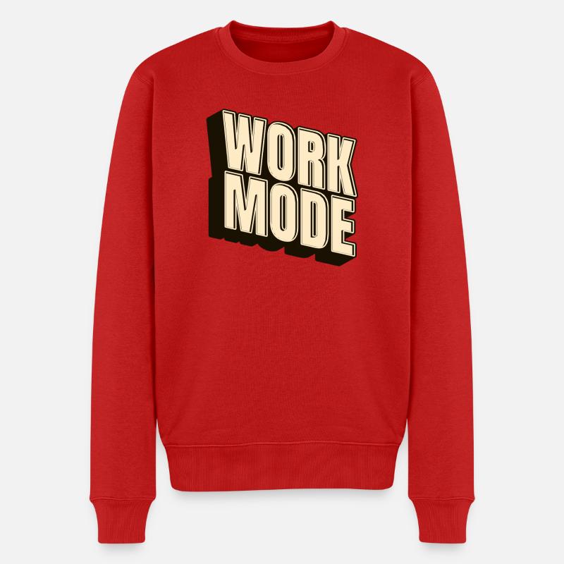 Work Mode – Minimal Work & Job Shirt - Männer Premium Bio Pullover - Rot