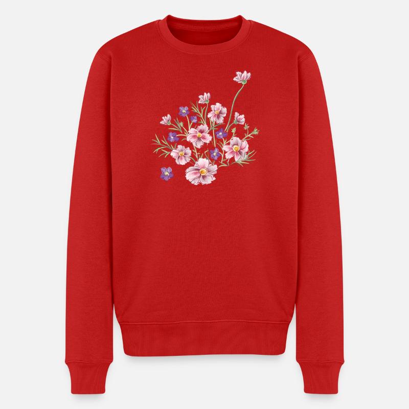 Blumenstrauss - Männer Premium Bio Pullover - Rot