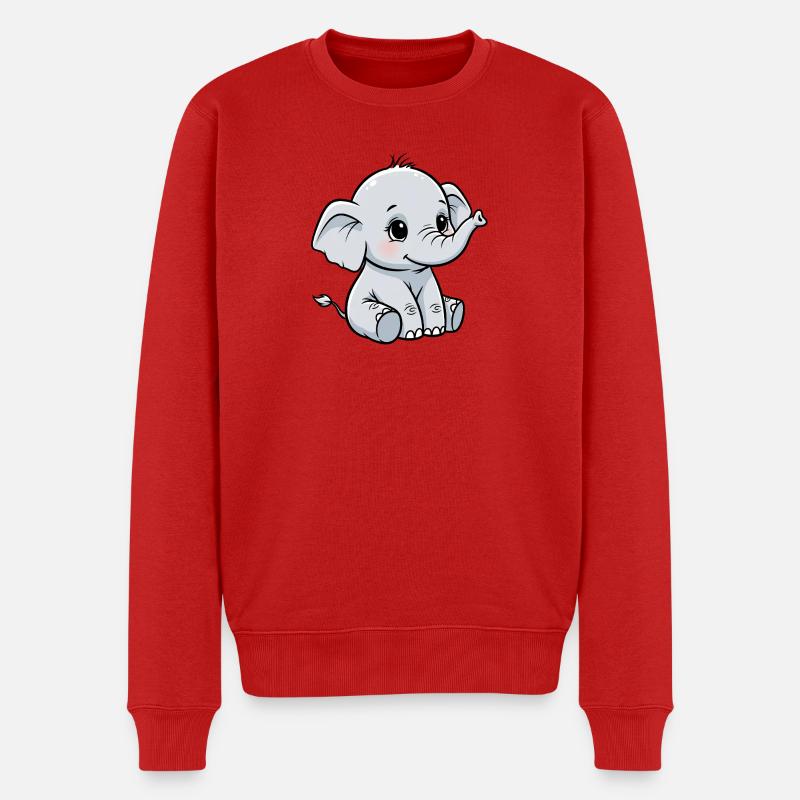 Kuschelsüßer Baby Elefant - Männer Premium Bio Pullover - Rot