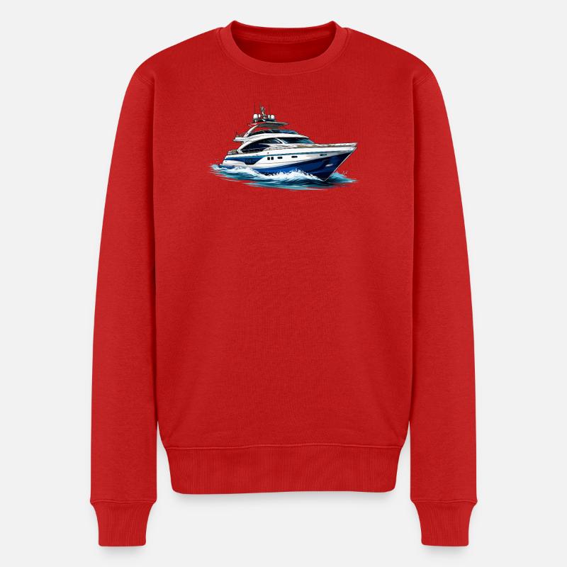 Luxusyacht im Wasserrausch - Männer Premium Bio Pullover - Rot