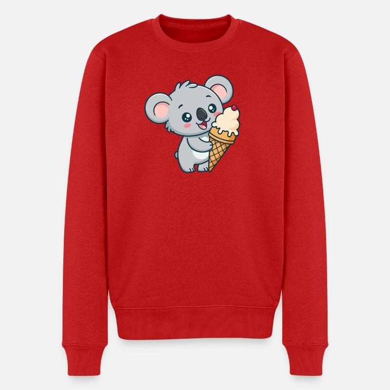 Koala-Gourmand-Eis - Männer Premium Bio Pullover - Rot
