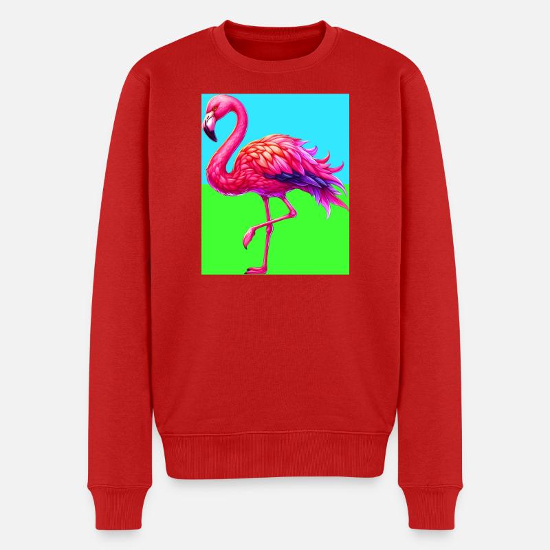 Flamingo - Männer Premium Bio Pullover - Rot
