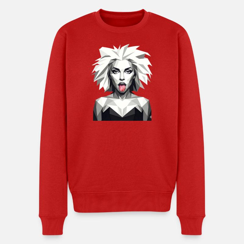 Femme Rebelle Low Poly - Pull Premium bio Homme - rouge