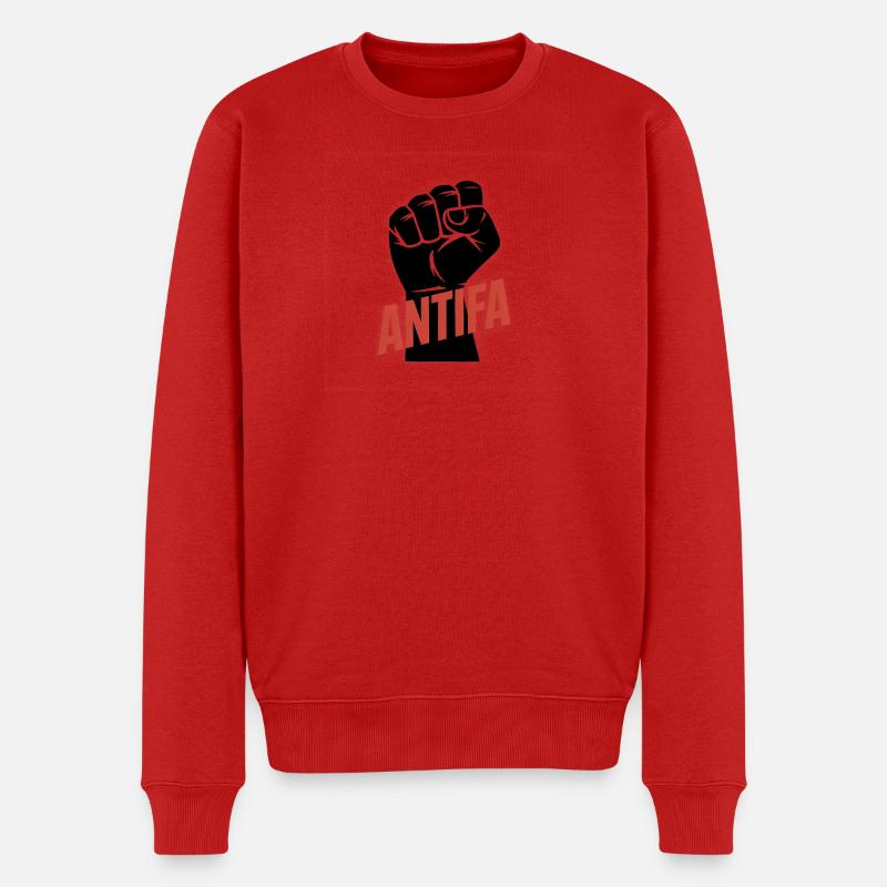 Antifa – Antifaschistisches Merch - Männer Premium Bio Pullover - Rot