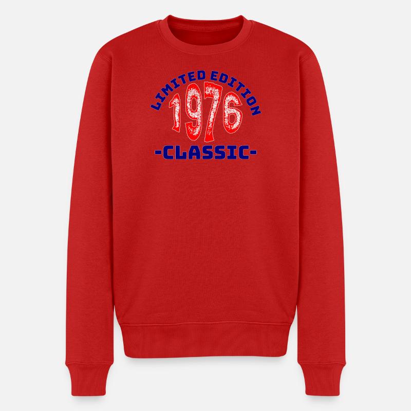 1976 Limitierte Edition Klassisch - Männer Premium Bio Pullover - Rot