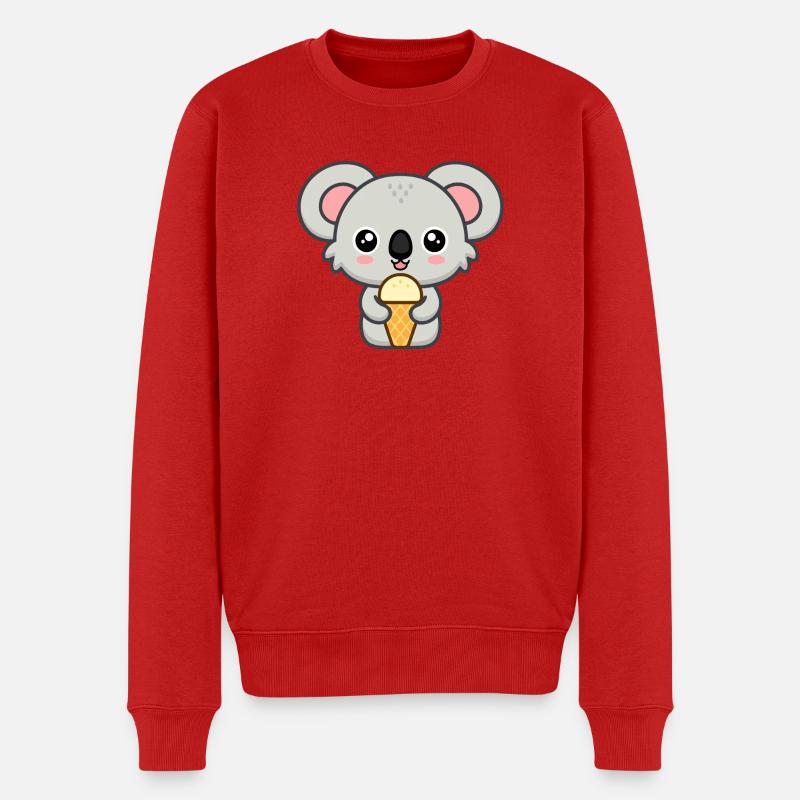 Gourmet-Koala-Eis - Männer Premium Bio Pullover - Rot