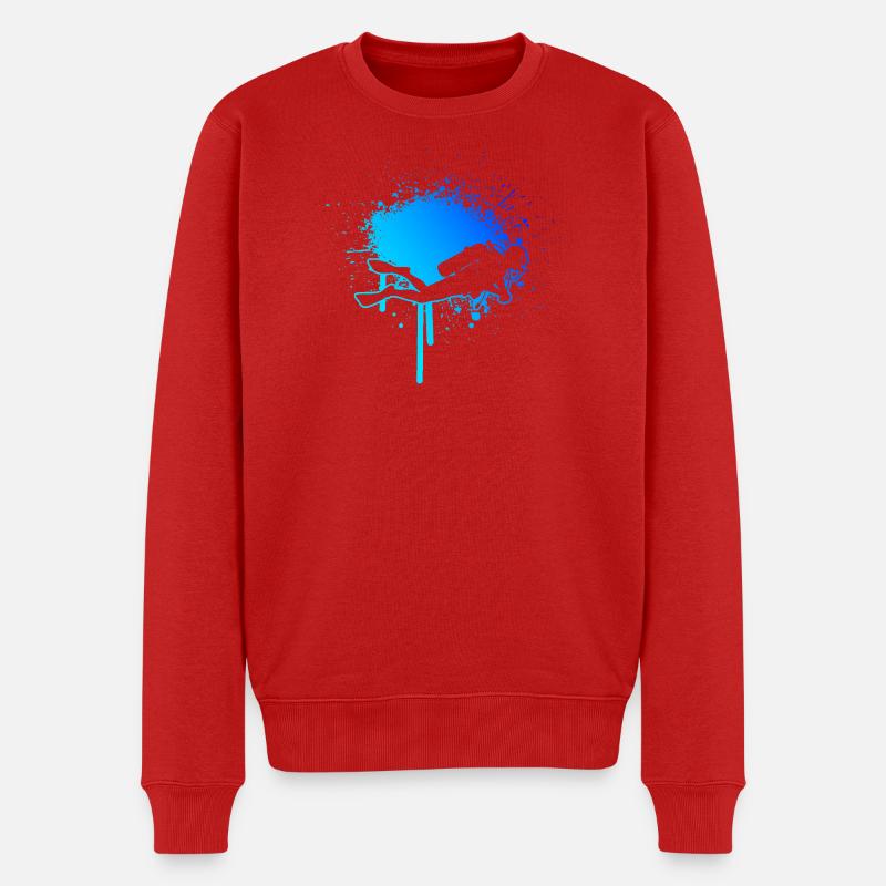 Cleanes Diving Artwork für tauchen - Männer Premium Bio Pullover - Rot