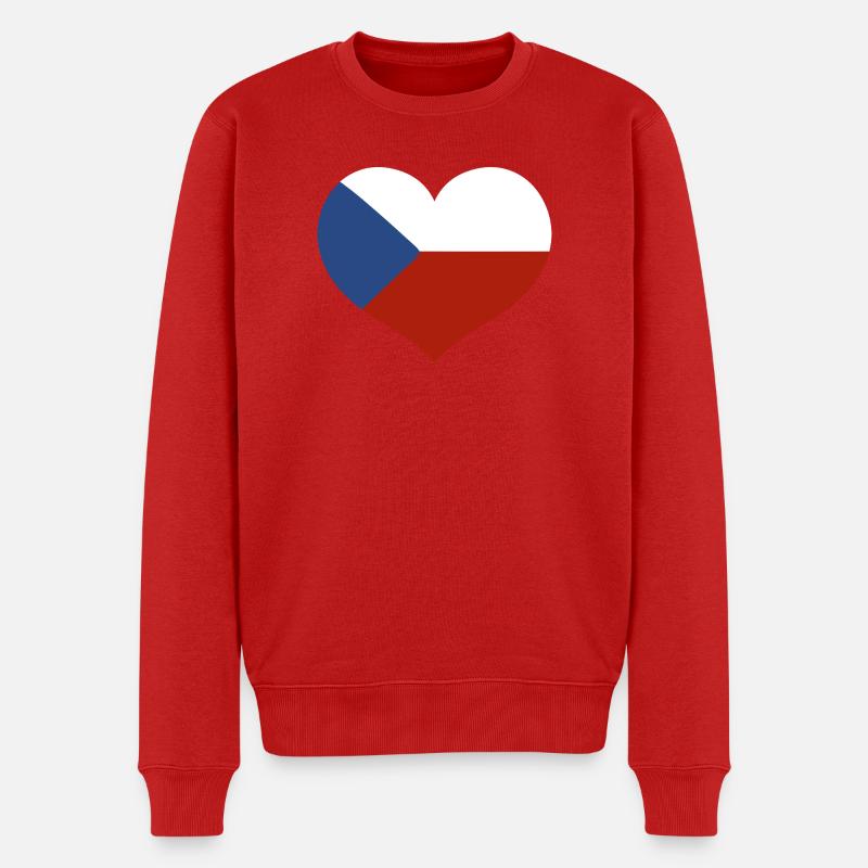 Drapeau du cœur tchèque - Pull Premium bio Homme - rouge