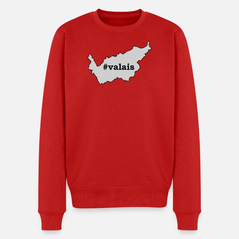 VS Valais / Wallis - Männer Premium Bio Pullover - Rot