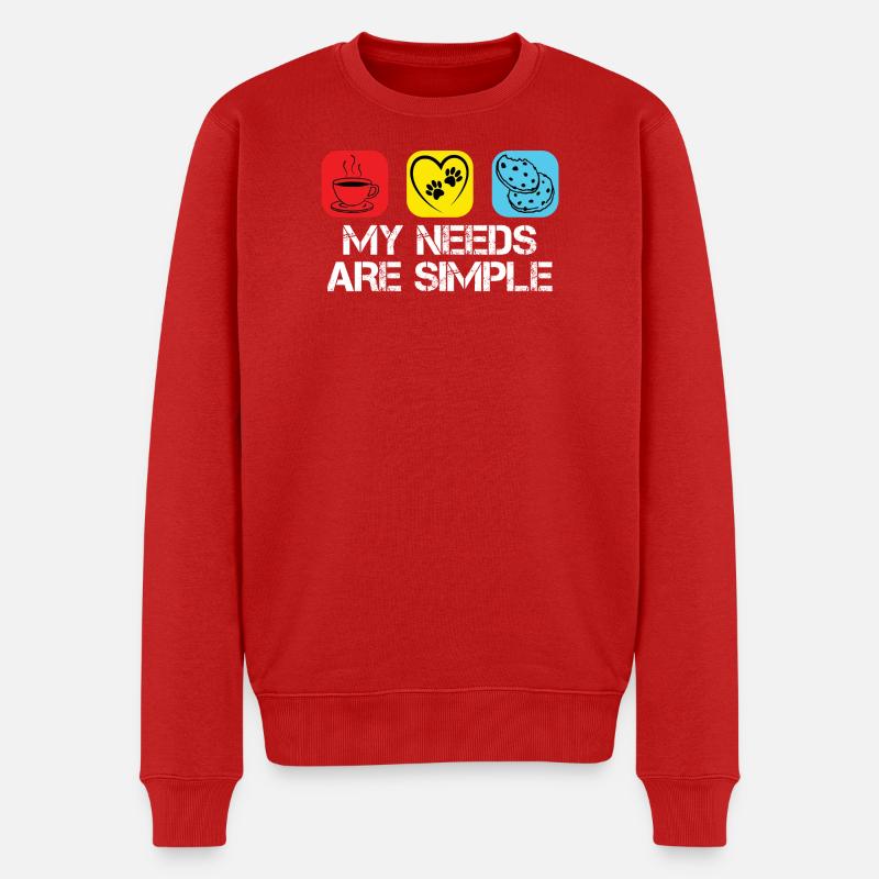 Café, chats et biscuits - Pull Premium bio Homme - rouge