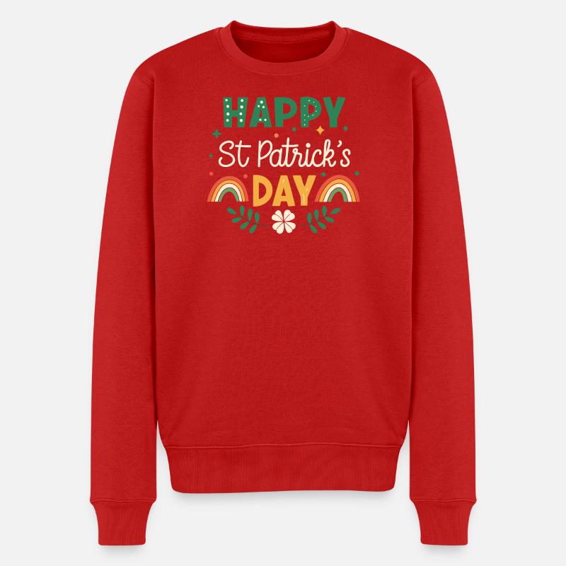 Joyeux Saint Patrick Arc-en-Ciel - Pull Premium bio Homme - rouge