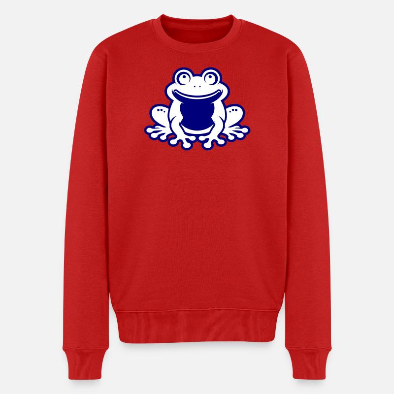 Kröte Comic Frosch - Männer Premium Bio Pullover - Rot