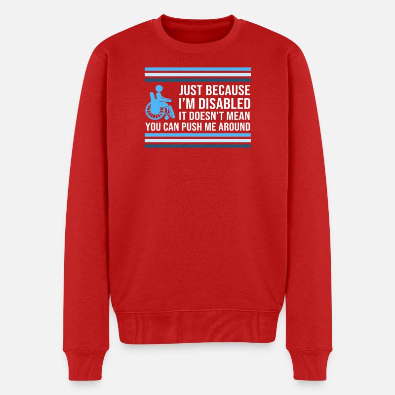 Rollstuhl - Männer Premium Bio Pullover - Rot