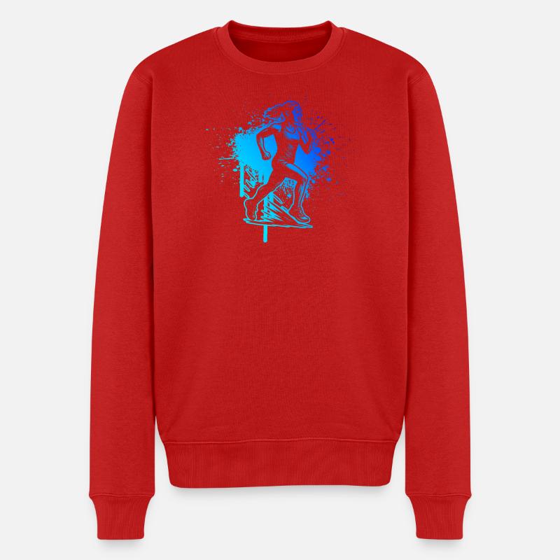 Kurz und klar Running - Männer Premium Bio Pullover - Rot