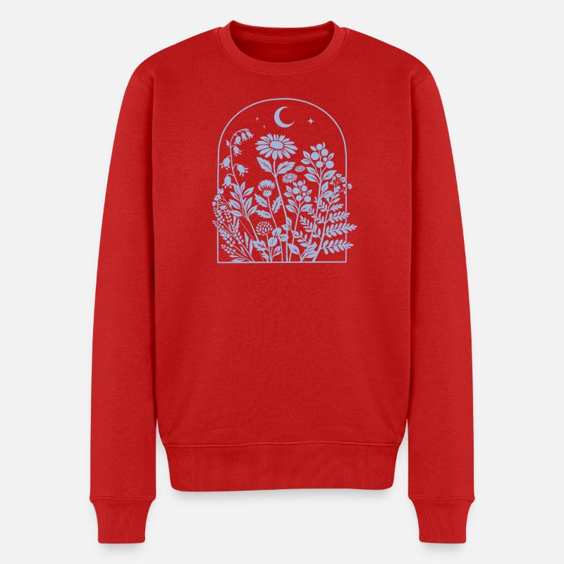 Mondlicht Garten im Bogen - Männer Premium Bio Pullover - Rot