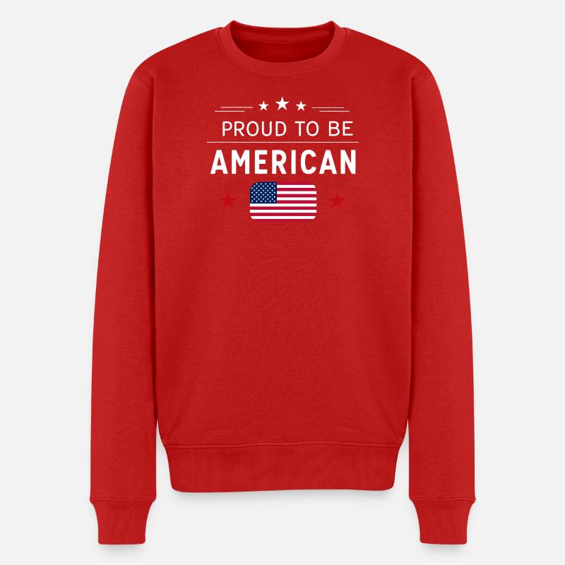 Americana Flag Pride Grafik - Männer Premium Bio Pullover - Rot