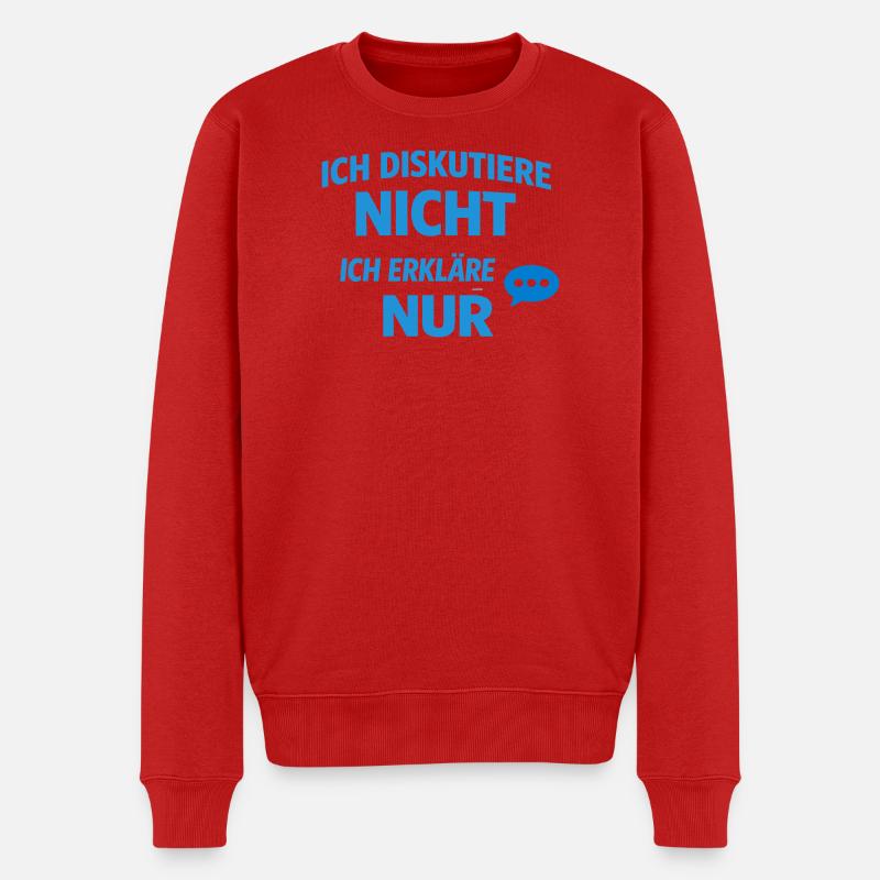 Ich erkläre nur Typografie Blau - Männer Premium Bio Pullover - Rot
