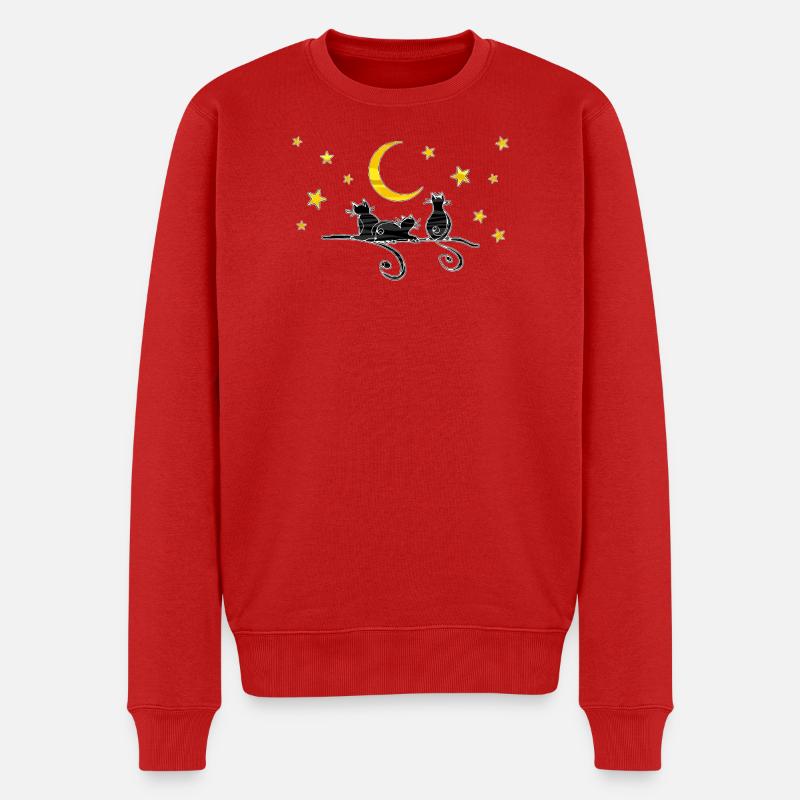 Katzen - Männer Premium Bio Pullover - Rot