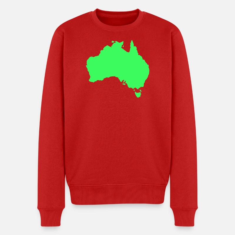 Australien Silhouette  - Männer Premium Bio Pullover - Rot
