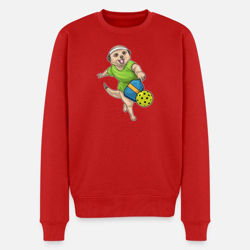 Erdmännchen Pickleball - Männer Premium Bio Pullover - Rot