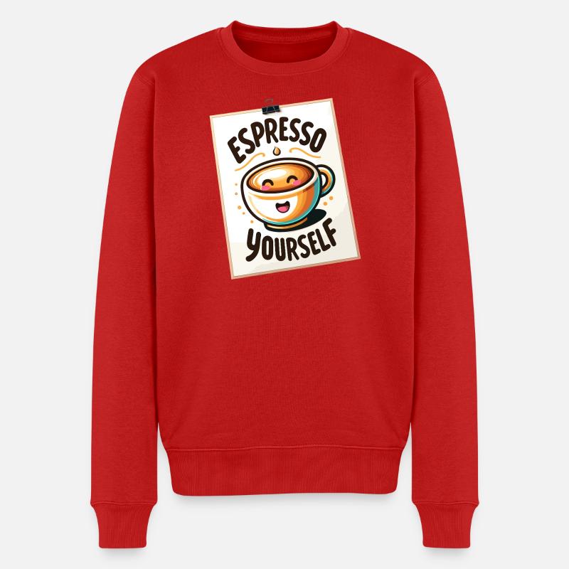 Espresso Yourself Kaffee-Design - Männer Premium Bio Pullover - Rot