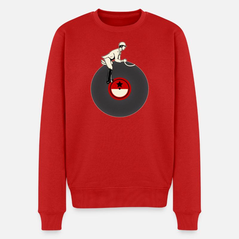 Cavalier sur vinyle - Pull Premium bio Homme - rouge