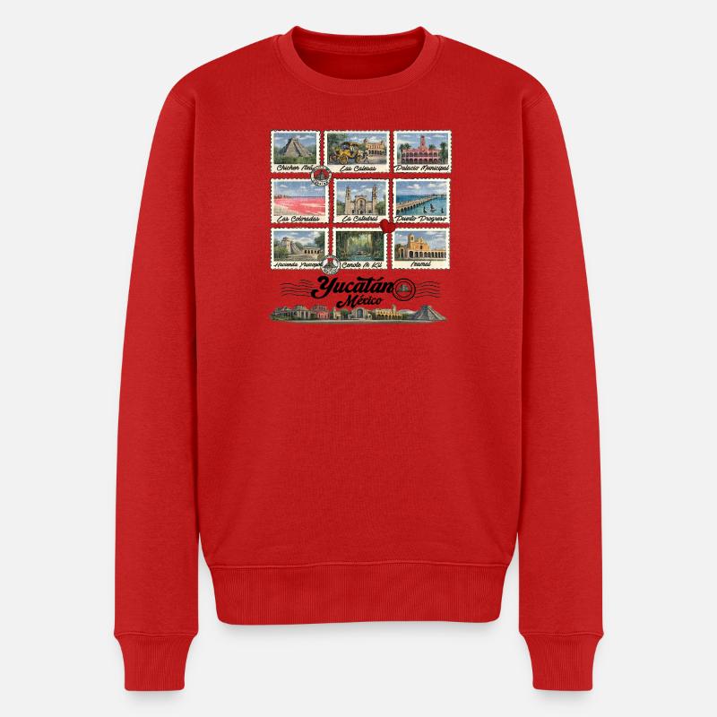Besuchen Sie Yucatán - Männer Premium Bio Pullover - Rot