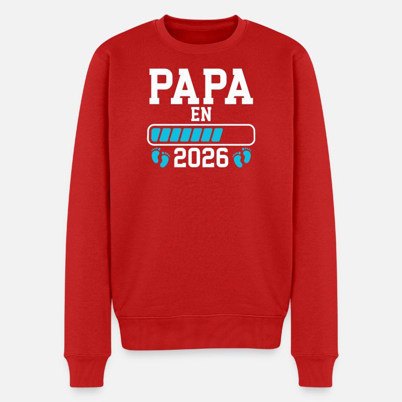 Futur papa 2026 annonce naissance - Pull Premium bio Homme - rouge