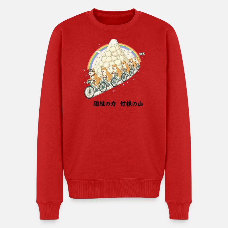 Shiba-Bergregenbogenfahrt - Männer Premium Bio Pullover - Rot