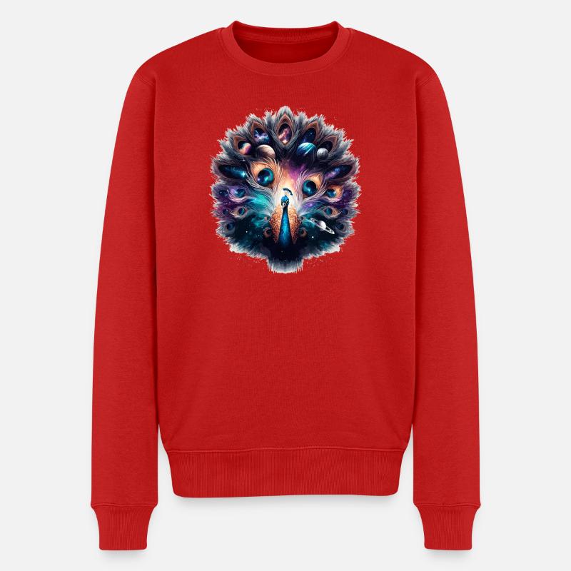 Astralpfau Cosmos - Männer Premium Bio Pullover - Rot