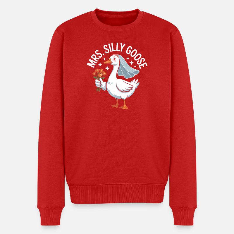 Brautganselogo – MrsSillyGoose - Männer Premium Bio Pullover - Rot