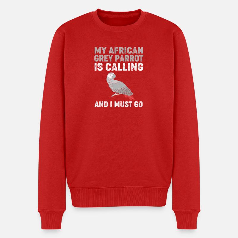 Perroquet gris Perroquet gris - Pull Premium bio Homme - rouge