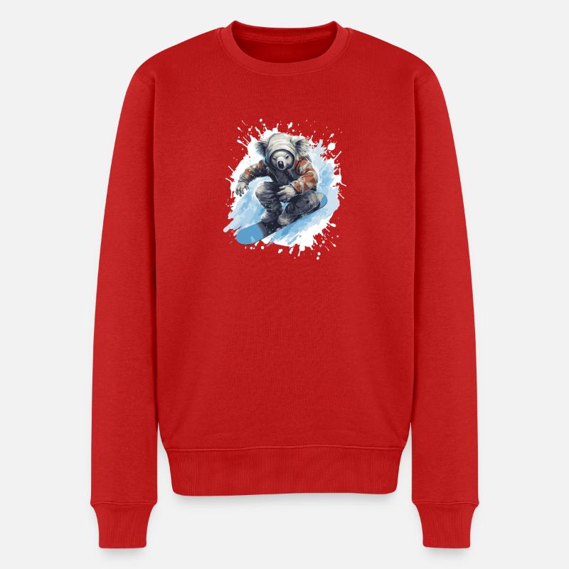 Koala Snowboard - Männer Premium Bio Pullover - Rot