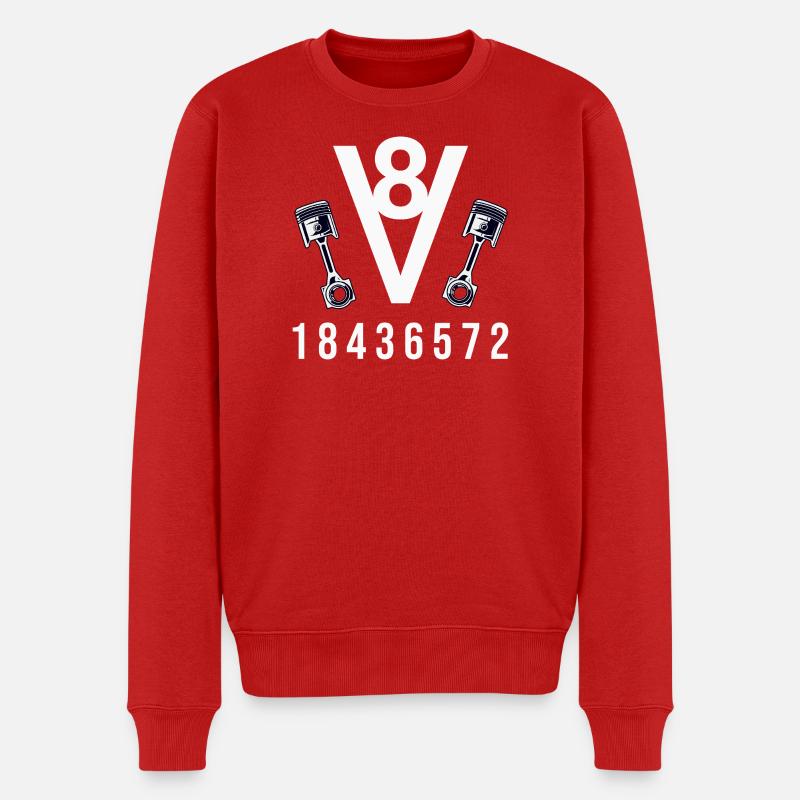 V8 Symphonie  - Männer Premium Bio Pullover - Rot